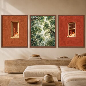 Forest Canopy Print, Looking Up Trees, Green Botanical Wall Art (Digital Download) zdjęcie 9