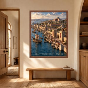 Constantinople 550 CE Wall Art, Byzantine Empire, Hagia Sophia Print (Digital Download) image 8