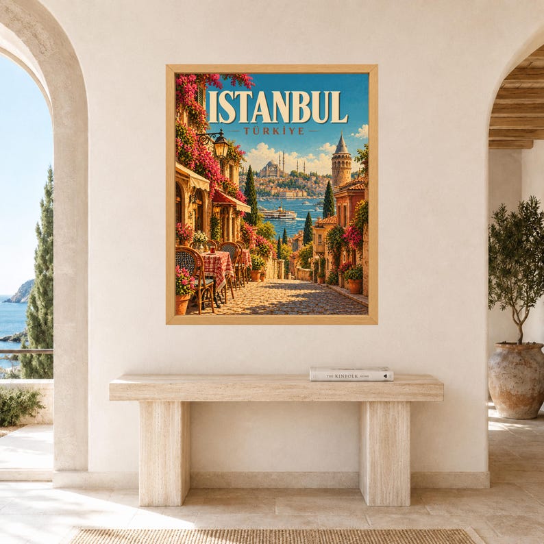 Istanbul Travel Poster, Türkiye Wall Art, Galata Tower Print, Bosphorus City Decor, Digital Download image 9
