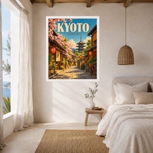 Kyoto Travel Poster, Yasaka Pagoda, Cherry Blossom Japan Print (Digital Download) image 5