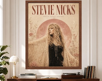 Stevie Nicks Poster, Bella Donna Wall Art, Boho Rock Print, Witchy Decor, Digital Download