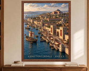Constantinople 550 CE Wall Art, Byzantine Empire, Hagia Sophia Print (Digital Download)
