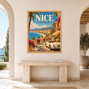 Nice France Travel Poster, French Riviera Coastal Art (Digital Download) image 8