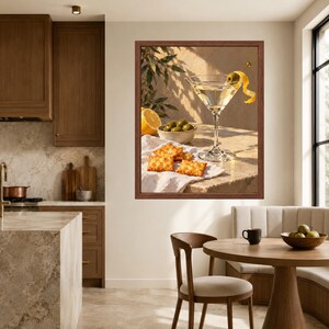 Martini Still Life Print, Olive Cocktail Art, Mediterranean Bar Decor (Digital Download) imagen 6