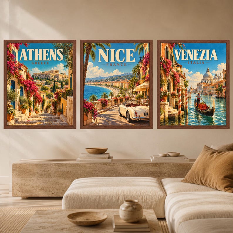Nice France Travel Poster, French Riviera Coastal Art (Digital Download) image 10
