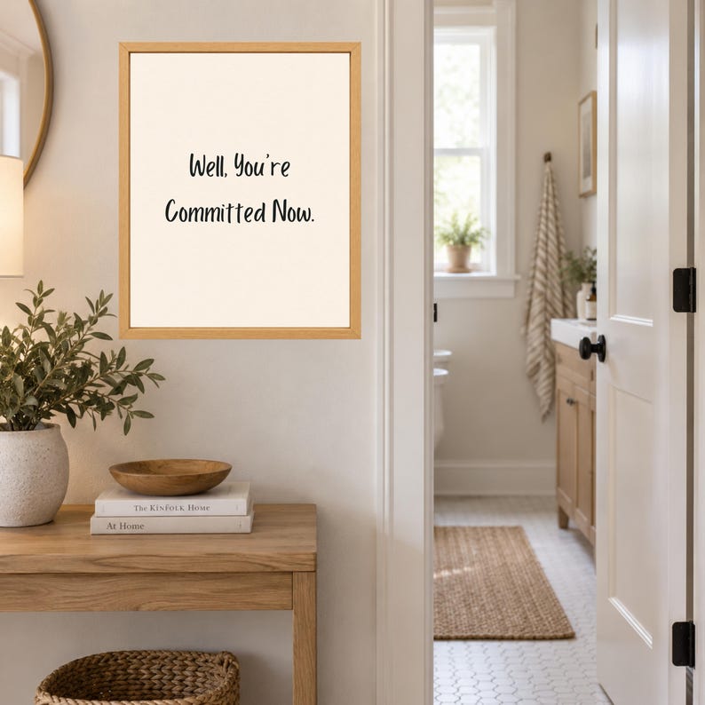 Funny Bathroom Wall Art, Toilet Humor Print, Black Lettering (Digital Download) image 7