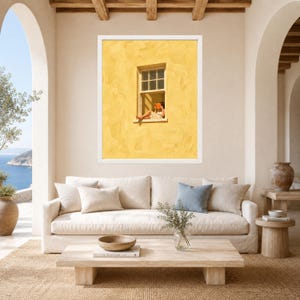 Woman Reading Window Art, Yellow Wall Print, Book Lover Decor (Digital Download) image 3