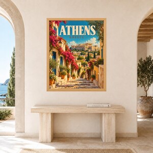 Athens Greece Travel Poster, Acropolis Wall Art, Parthenon Print, Mediterranean City Decor, Digital Download image 8