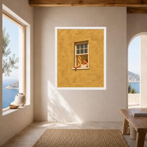 Woman Reading Window Print, Mustard Yellow Wall Art, Book Lover Decor (Digital Download) image 7