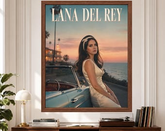 Lana Del Rey Vintage Americana Poster, California Sunset Print (Digital Download)