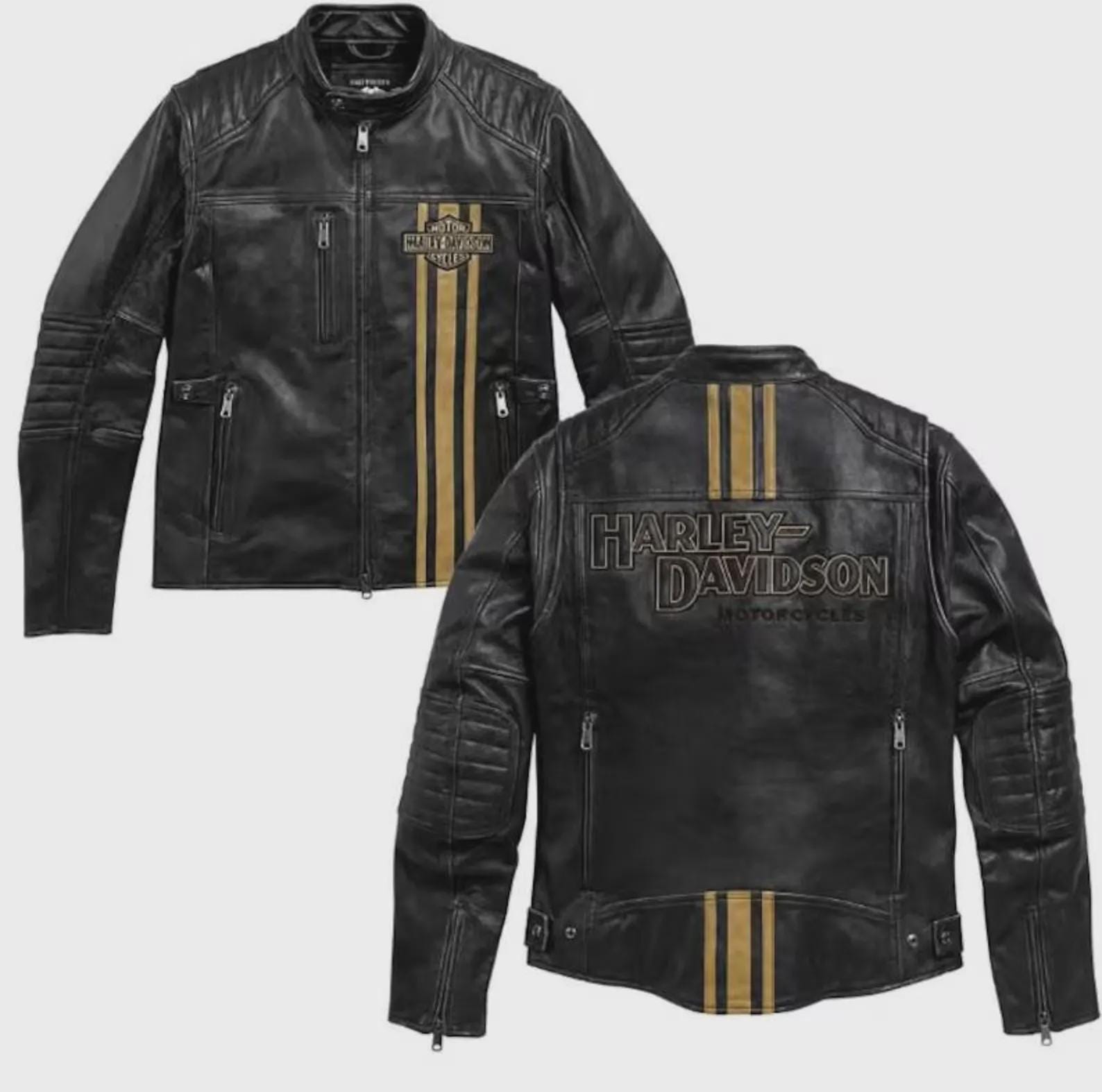 Mens Harley Davidson Triple Vent Leather Jacket - Etsy