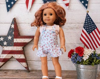 18 inch doll short overalls or romper plus sleeveless tee shirt by Project Funway on Etsy
