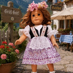 18 Inch doll Ethnic, European type outfit or dress by Project Funway on Etsy