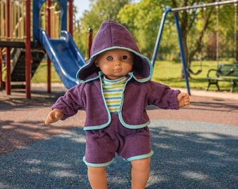 15 or 16 inch doll clothes,  hoodie, shorts and striped tee shirt fits by Project Funway