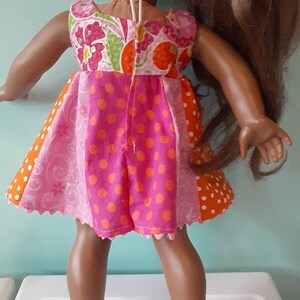 18 Inch Doll pink and orange doll sundress, doll dress by Project Funway on Etsy image 4