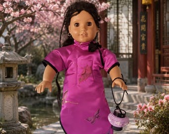 Asian Traditional Chinese dress Qipoa or Cheongsam  Kimono for popular 18 inch dolls, by Project Funway on Etsy