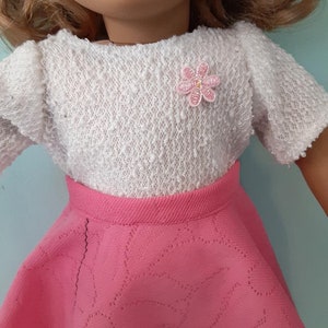 18 Inch doll 50's style pink poodle poodle skirt and top, sock hop, gift for doll lover, by Project Funway on Etsy image 4