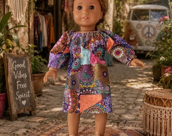 18 Inch historic Doll Boho peasant dress, perfect for Julie, by Project Funway on Etsy.