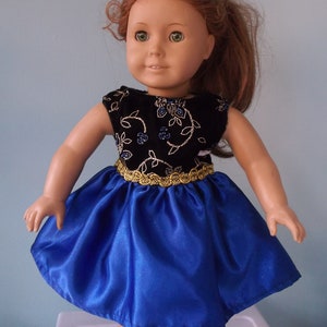 18 inch Doll fancy short blue dress for any 18 inch doll by Project Funway image 1