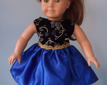 18 inch Doll fancy short blue dress for any 18 inch doll by Project Funway