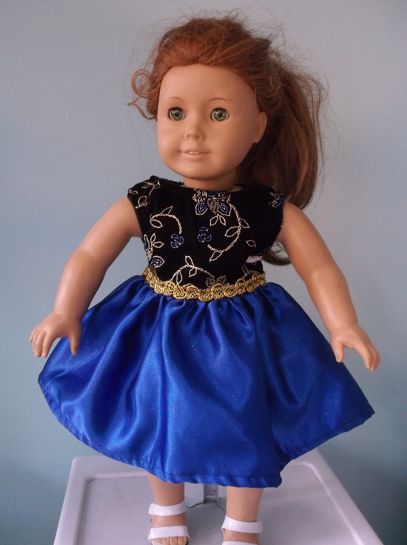 18 inch Doll fancy short blue dress for any 18 inch doll by Project Funway image 1