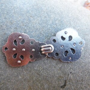 Metal Hook and Eye Silver Fasterner, Clasp, Frog, Closure in Scandinavian Style image 3