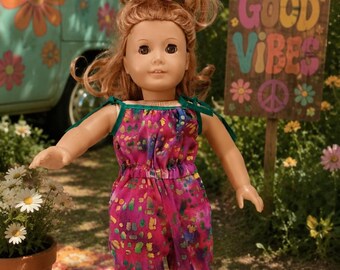18 inch doll outfit, summer romper/playwear in fun Batik cotton print by Project Funway on Etsy