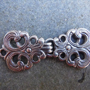 Metal Hook and Eye Silver Fasterner, Clasp, Frog, Closure in Scandinavian Style image 1