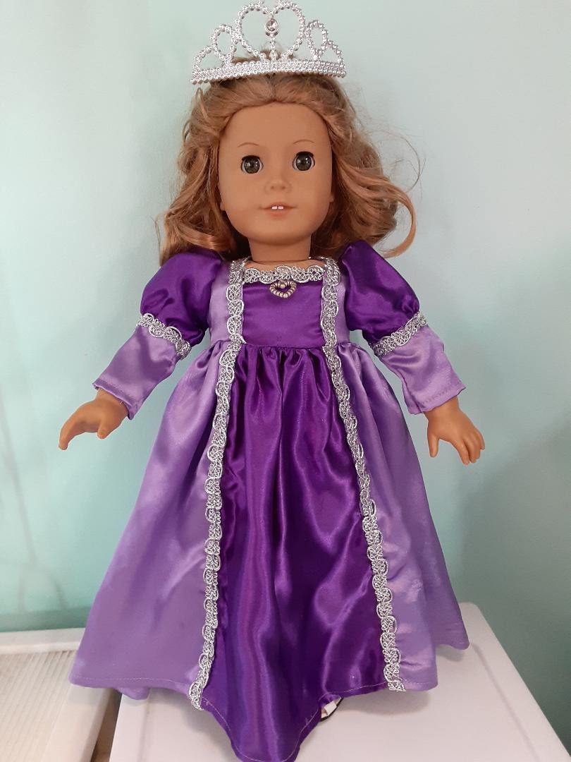 18 Inch Doll Princess long dress with tiara regal purple and | Etsy