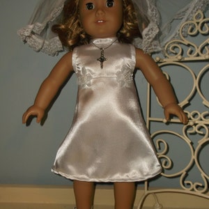 18 inch Doll First Holy Communion dress and veil or other special occasion dress