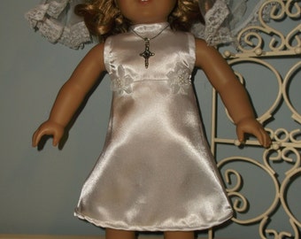 18 inch Doll First Holy Communion dress and veil or other special occasion dress