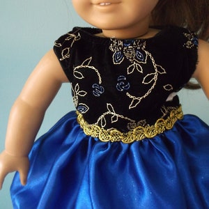 18 inch Doll fancy short blue dress for any 18 inch doll by Project Funway image 3
