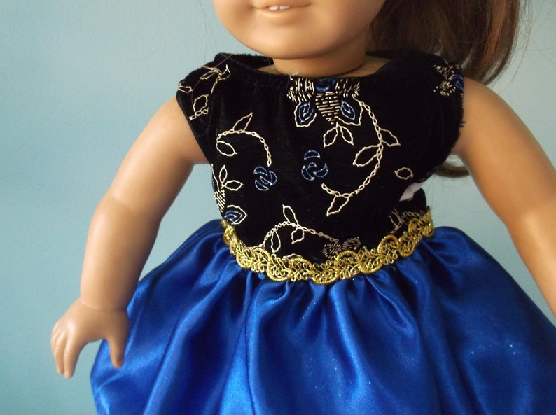 18 inch Doll fancy short blue dress for any 18 inch doll by Project Funway image 3