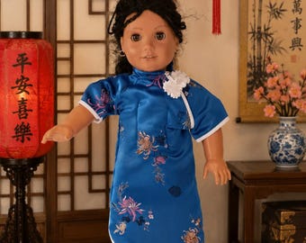 Asian Traditional Chinese dress Qipoa or Cheongsam  Kimono for popular 18 inch dolls, by Project Funway on Etsy