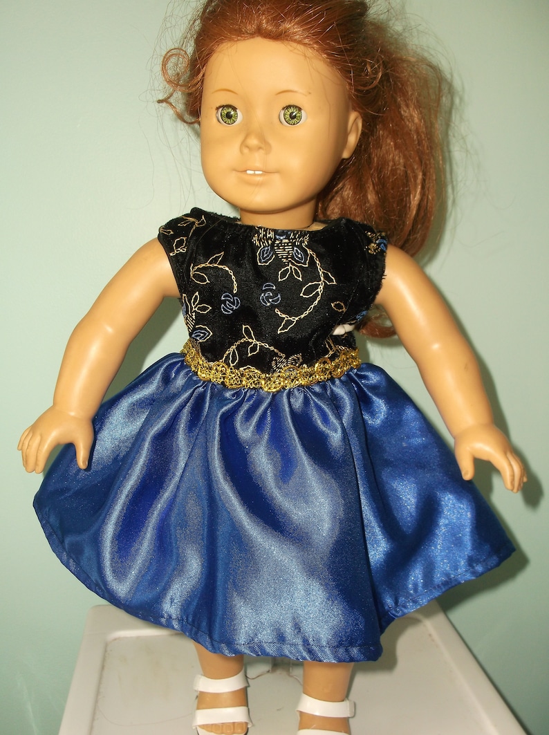 18 inch Doll fancy short blue dress for any 18 inch doll by Project Funway image 2