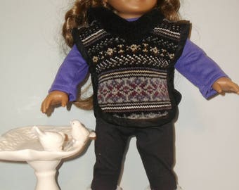 3 piece outfit for 18 inch dolls by Project Funway on Etsy, Sweater poncho, leggings and long sleeve shirt