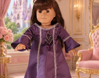 Purple and Silver Princess dress for popular 18 inch Dolls, made  by Project Funway on Etsy