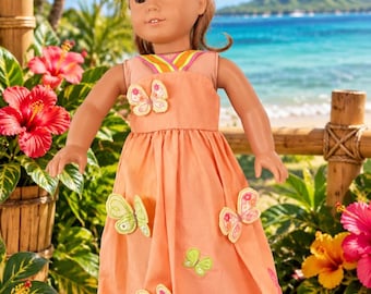 18 Inch doll outfit, Homemade Cute long  maxi halter dress by Project Funway