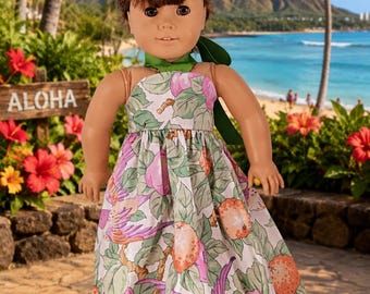 18 Inch doll outfit, maxi boho halter dress by Project Funway