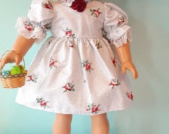 18 inch Doll light blue print Easter dress with Easter basket by Project Funway on Etsy