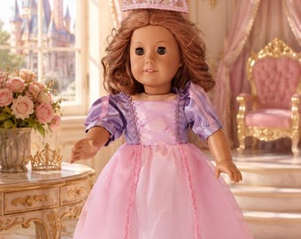 Pink and Purple Princess dress for popular 18 inch Dolls, made  by Project Funway on Etsy