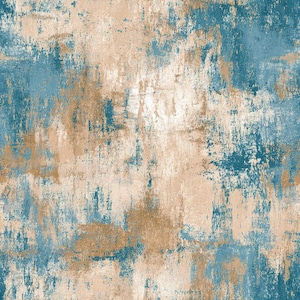 May include: A textured surface featuring a distressed pattern with overlapping layers of deep teal, muted beige, and off-white tones. The visual effect mimics weathered paint or plaster with vertical brushstroke marks and uneven color distribution.