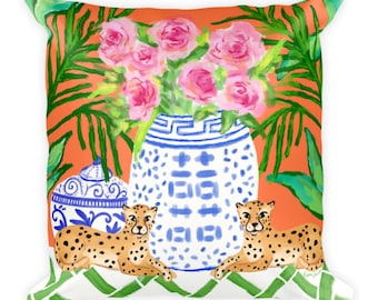 Chinoiserie, Double happiness, cheetahs | Orange