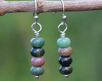 Ocean Jasper Earrings | Dainty Simplistic Gemstone Crystal Healing