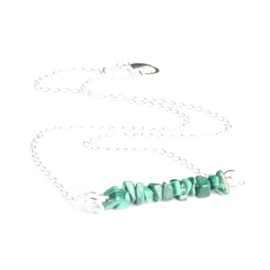 Malachite Bar Necklace, Gemstone, Protective, Empath, Repel Negative Energy, Growth, Strength, Cleansing, Healing, Boho, Love, Crystal
