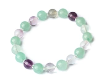 PREVENT ENERGY ATTACK | Aventurine & Fluorite | Gemstone Bracelet, Remove Negative Energy, Empath Protection, Crystals, Natural Healing