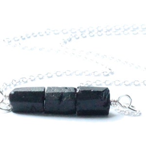 Black Tourmaline Bar Necklace, Gemstone, Protective, Repel Negative Energy, Evil Spirits, Block Psychic Attack, Protect Aura, Cleanse Energy