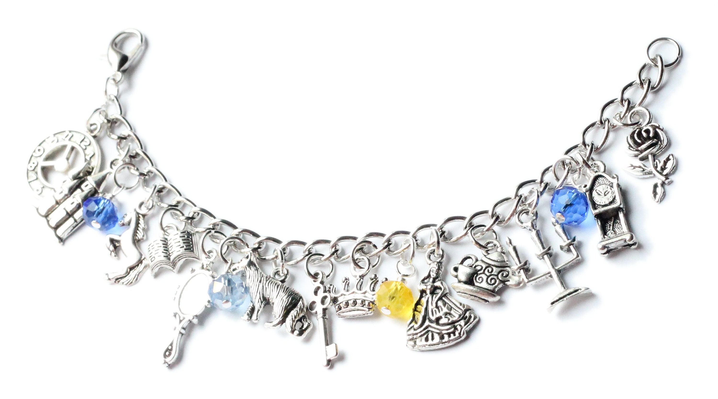 Beauty and the Beast Charm Bracelet - Etsy Beauty and the Beast Charm Bracelet - Etsy