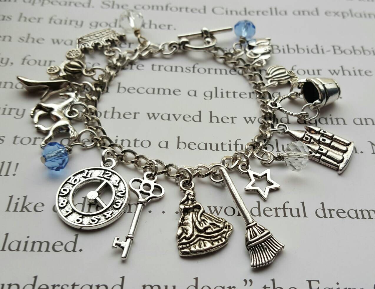 Cinderella Charm Bracelet Etsy