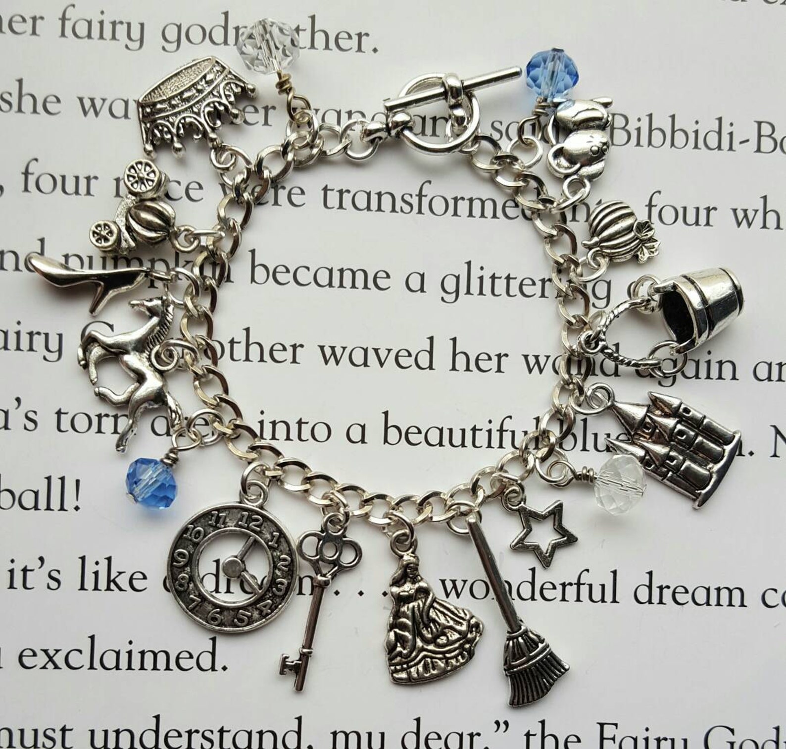 Cinderella Charm Bracelet Etsy